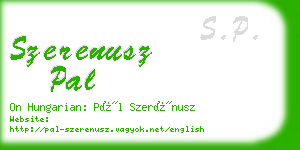 szerenusz pal business card